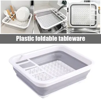 

Collapsible Drying Dish Storage Rack Dish Drainer Dinnerware Basket for Kitchen Counter Portable UD88
