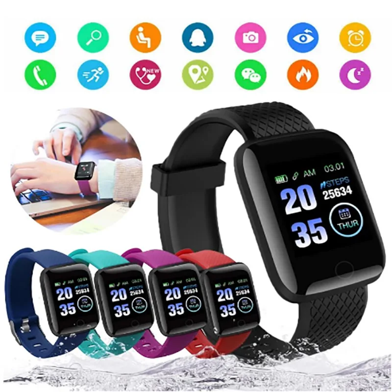 Digital Waterproof Smart Men Women Wristwatch Fitness Tracker Watch Message Remider Electronic with Blood Pressure A7 | Электроника