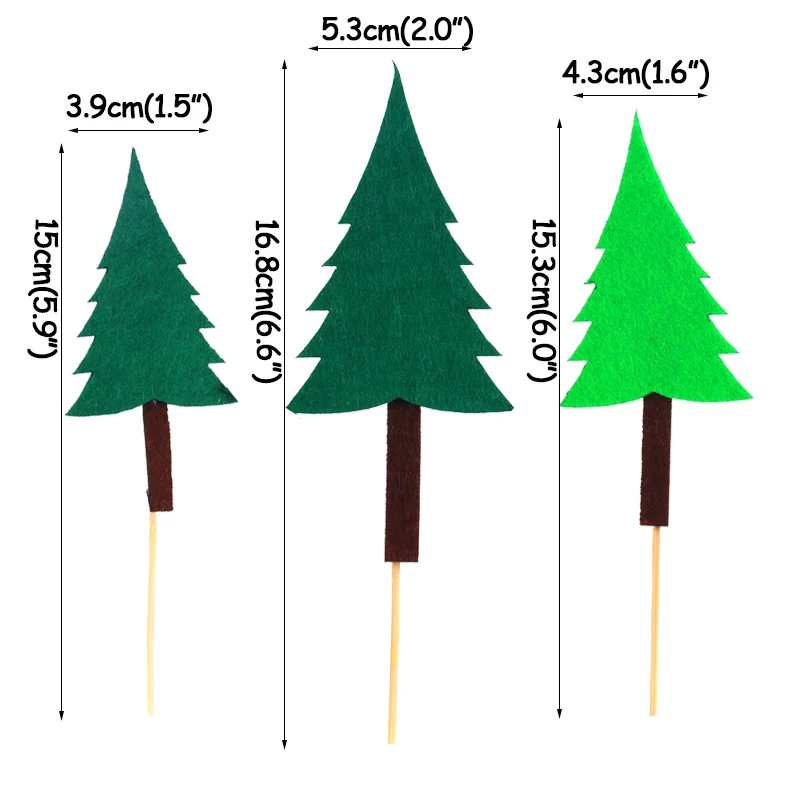 Cyuan фетровые зеленые деревья торт топперы заросли для вечеринок, дней рождения детей партии ребенка душ мальчик товары для украшения торта - Цвет: style-C