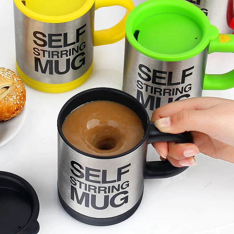 Galapara 500ml Self Stirring Cup Double Insulated Mugs Automatic Electric Lazy Coffee Milk Mixing Mug Smart Stainless Steel Juice Mix Cup Drinkware 
