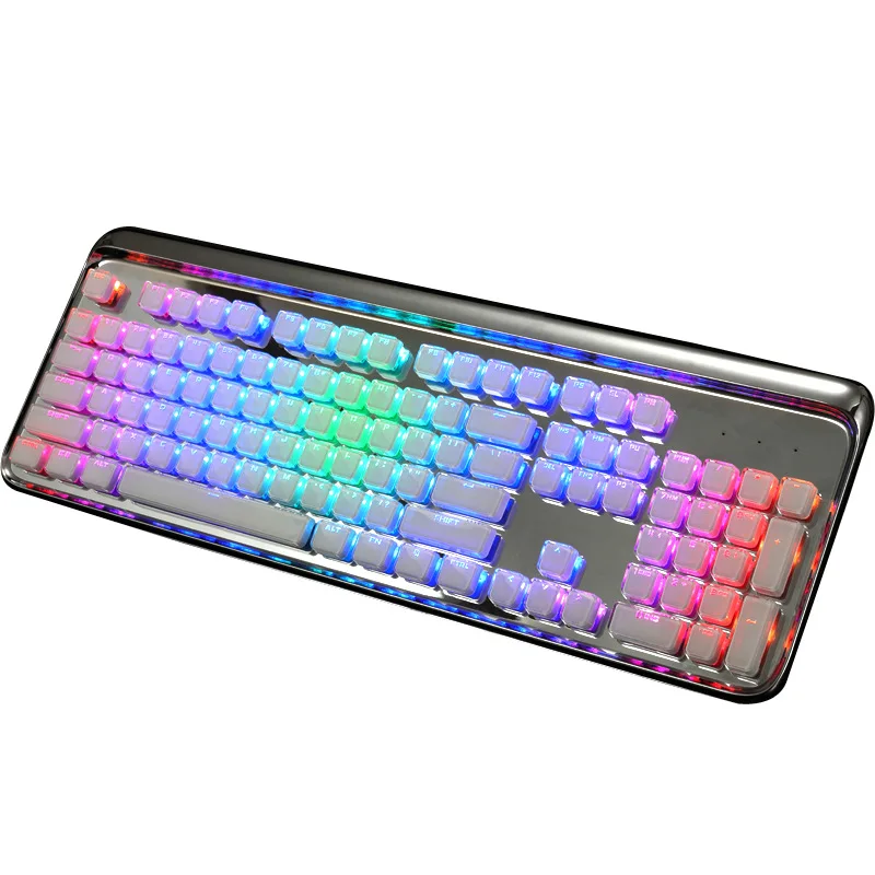 Персонализированная механическая клавиатура колпачка для геймера прозрачная кристальная Кепка для ключей двухцветная впрыска светящиеся надписи ABS настоящая Кепка для ключей - Цвет: Белый