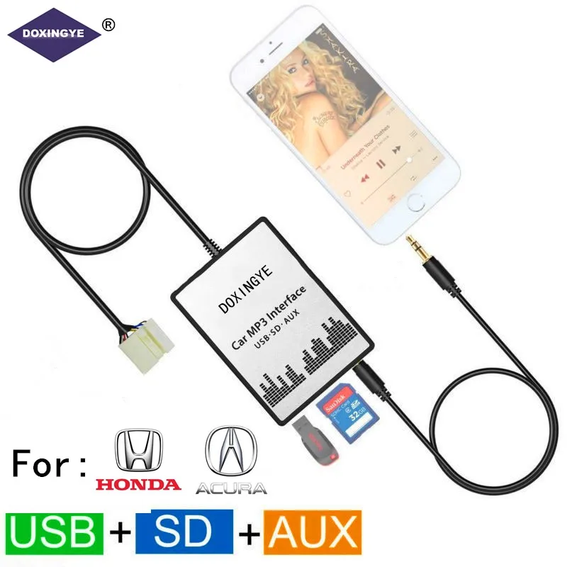 Устройство смены компакт дисков DOXINGYE USB SD AUX Автомобильный MP3 цифровой для Honda Accord