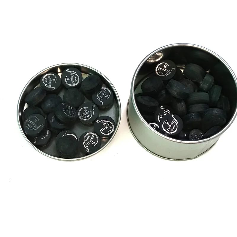 가장 멋진 라디안 당구 팁, 14mm 6 레이어, 블랙 당구 큐 스틱 팁, 당구 암 큐 액세서리, 50 개