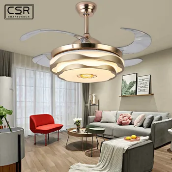 

Musical Ceiling Fan Lamp Mobile Phone APP Bluetooth Remote Control Modern 42-inch Invisible Fan Light Bedroom Fan Decor Lighting