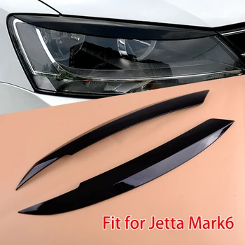 

CITALL Car Glossy Black Front Headlight Lamp Eyebrow Eyelid Cover Trim fit for VW Jetta MK6 Sagitar NCS 2010-2015 2016 2017 2018