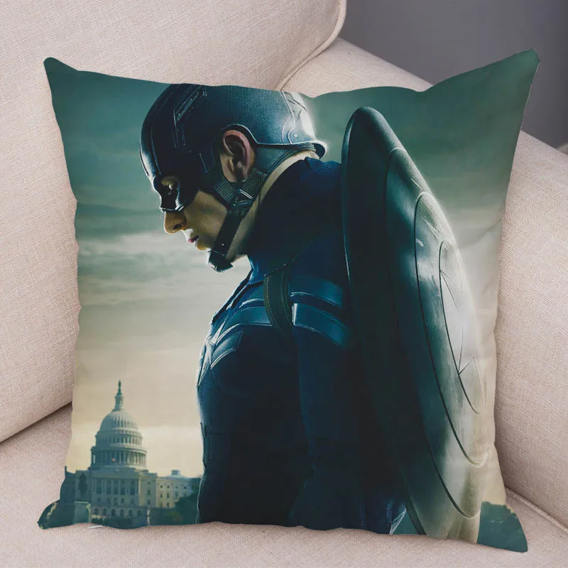 2 Супер мягкий короткий плюшевый мультфильм Marvel Мстители Капитан Америка наволочка Подушка супергероя чехол для дивана Декор Наволочка - Цвет: 2
