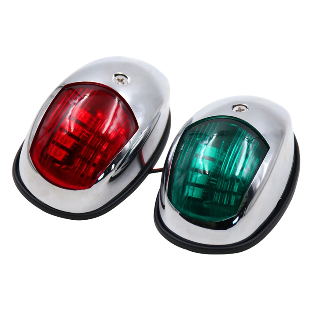 2pcs Green and Red Marine 12V Bow Navigation Lights - Boat Yacht Kayaks LED Stern Lights Side Mount Safety Signal Lamp Bulbs
