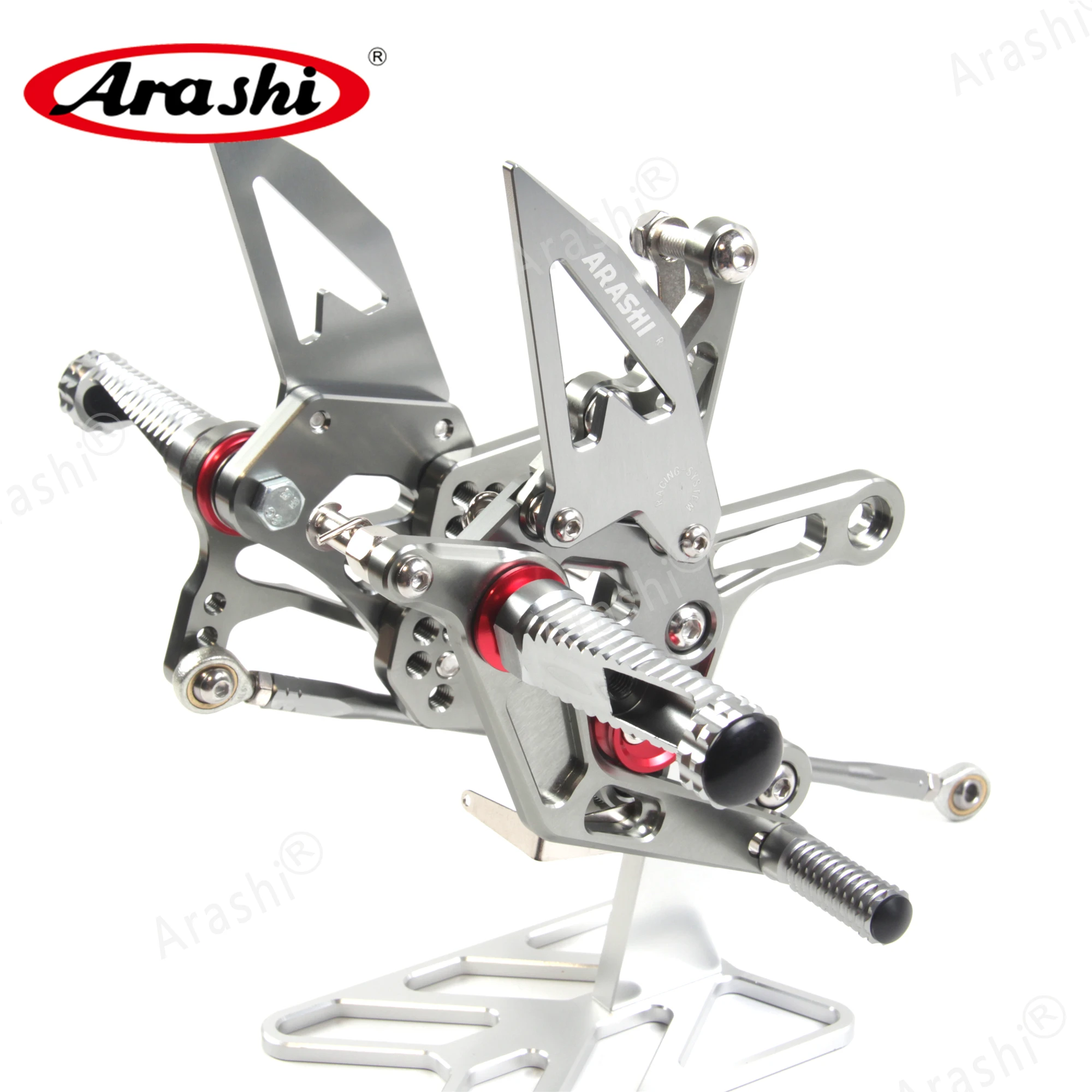 Араши Fit ZX10R ниндзя Регулируемая Задняя ног для KAWASAKI ZX-10R 2011- подножки Rearset 2012 2013 ZX 10R серый
