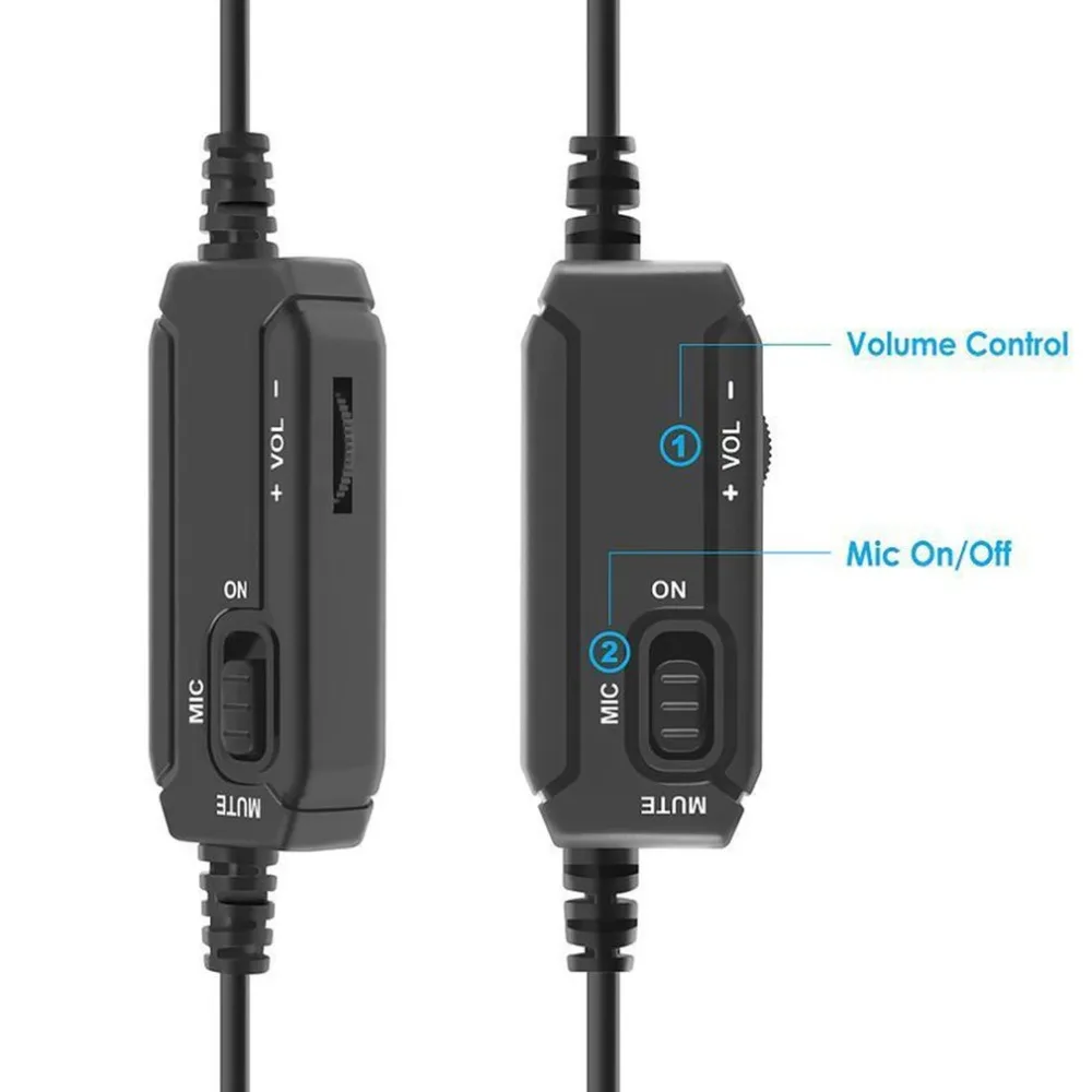 Portable Wired Gaming Headset with Microphone Volume Control Headphone 3.5mm Audio Jack For PS4 Online Game Playing Use