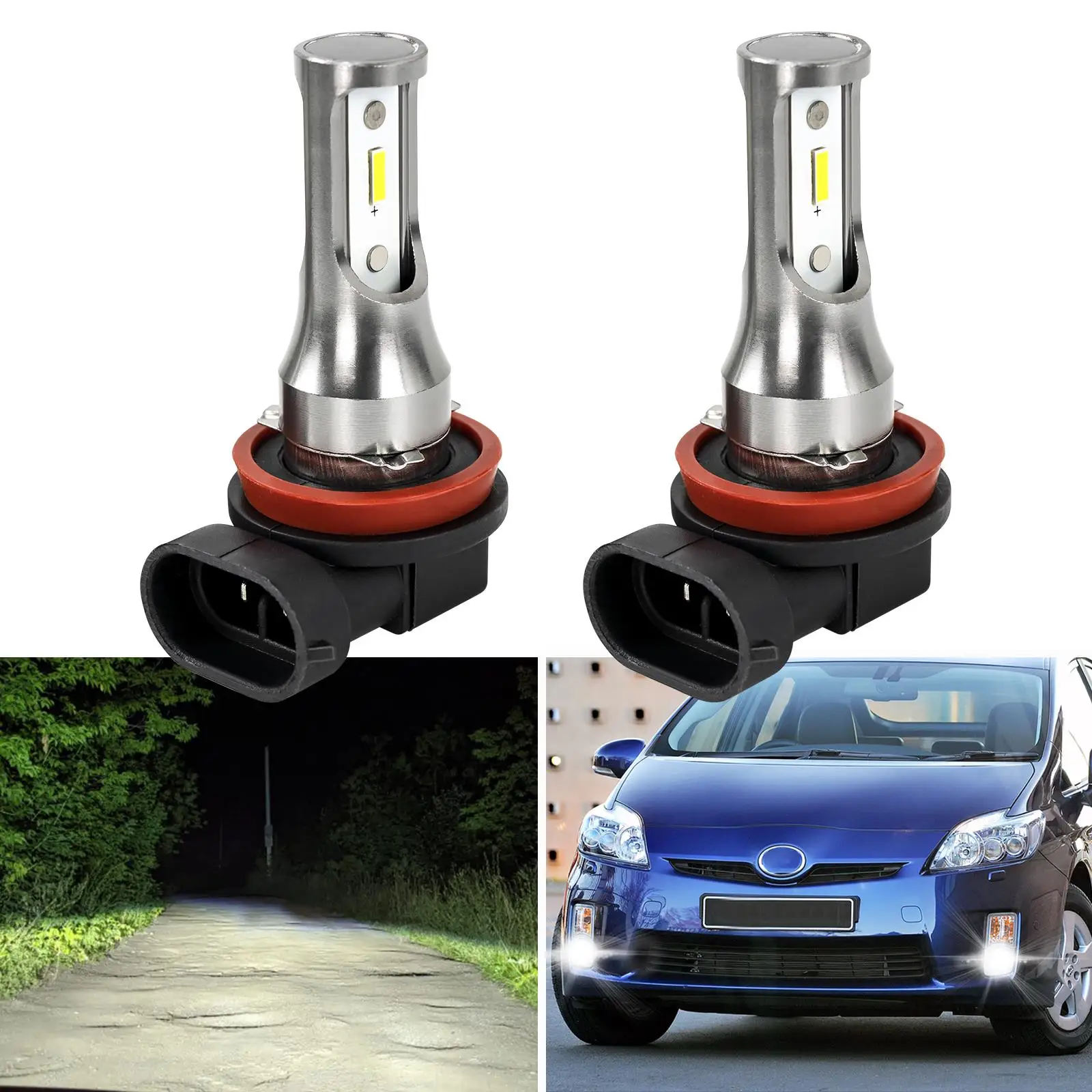 

Pair Front Fog Light 12V Bulb Headlight For Toyota Prius 2009-2015 White Day Running Light H11 H8 H9 Error Free Xenon LED