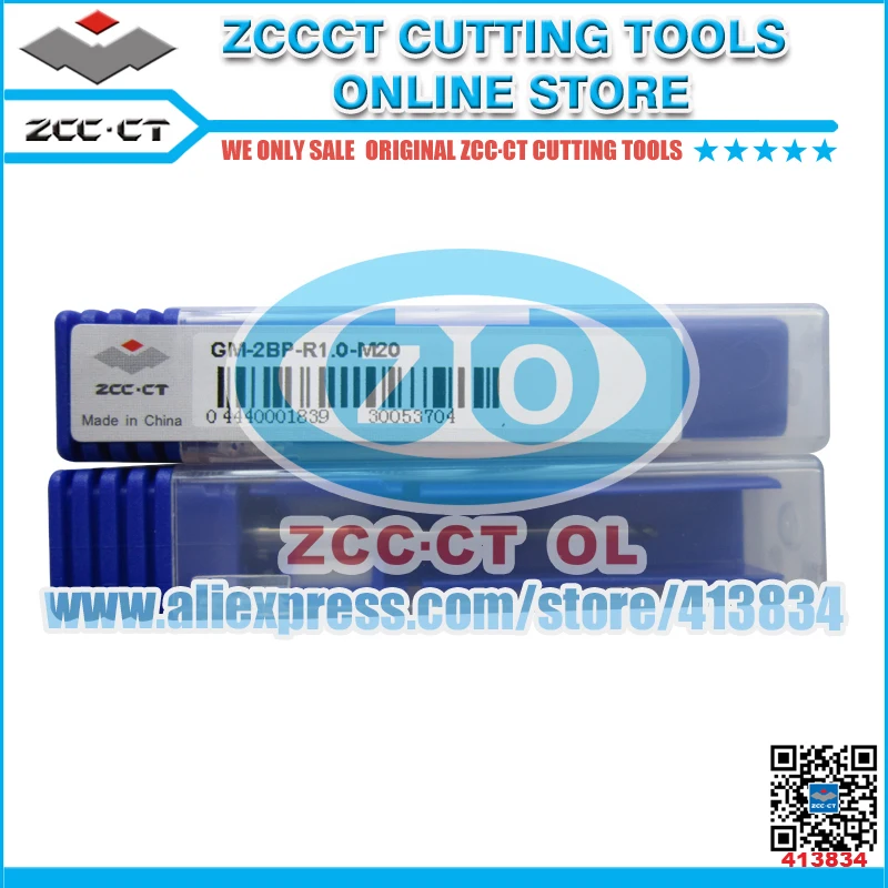 

50pcs GM-2BP-R1.0-M20 ZCC.CT GM 2-flute ball nose end mills with straight shank, long neck and short cutting edge