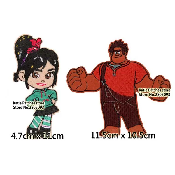 Wreck it Ральф вышитый утюг на патч, Vanellope Ральф пробивает интернет фильм значок ткань одежда DIY аксессуары