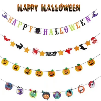 

Halloween Pary Game Decoration pumpkin ghost skull Banner for Baby Home House decoration Kids Children DIY Gifts