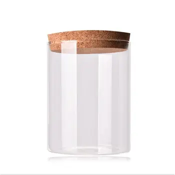 

High Borosilicate Glass Airtight Jars Straight Tea Cans Dried Fruit Snacks Storage Bottles Candy With Cork