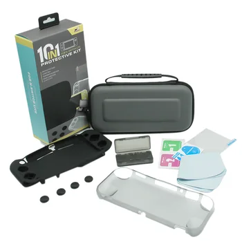 

10 in 1 Storage Bag Shell Cover Screen Protective Film Thumb Grip Set Carrying Case for Switch Lite Mini