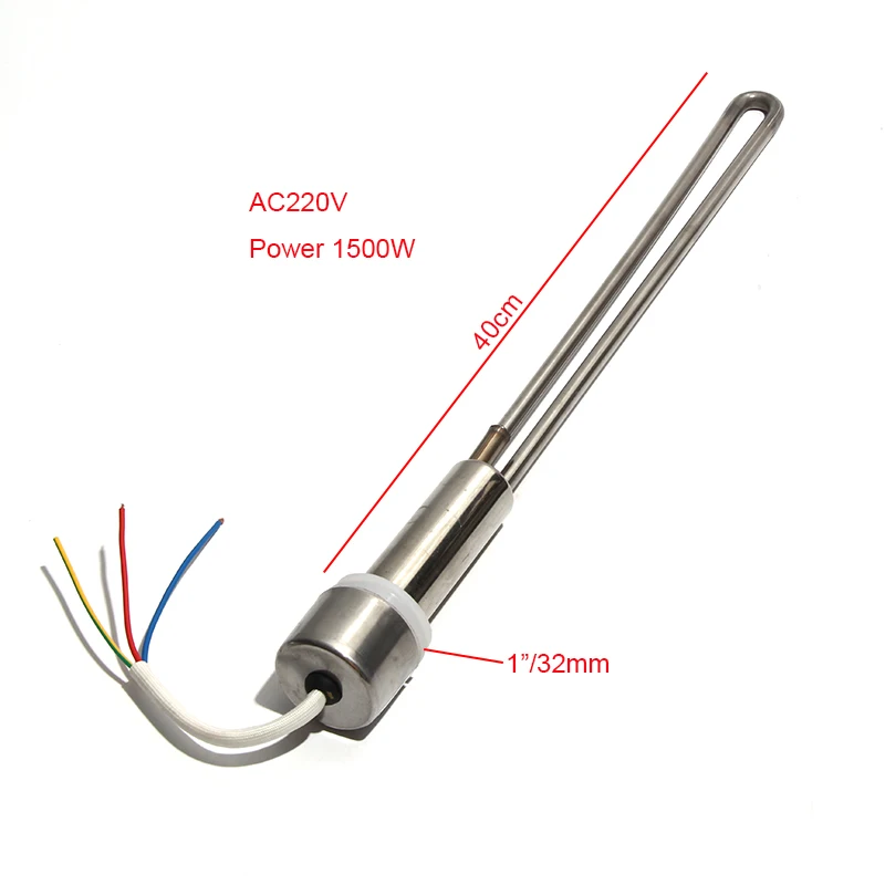 Water Heaters Parts Solar Electric Heating Element Pipe AC220V Straight  type 32CM Tube 1Thread Length 1500W - AliExpress