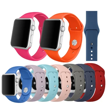 

Silicone Sport Strap For Apple Watch band 5 38mm 42mm Watchband 44mm 40mm belt Bracelet correa Apple watch 5 4 3 2 1