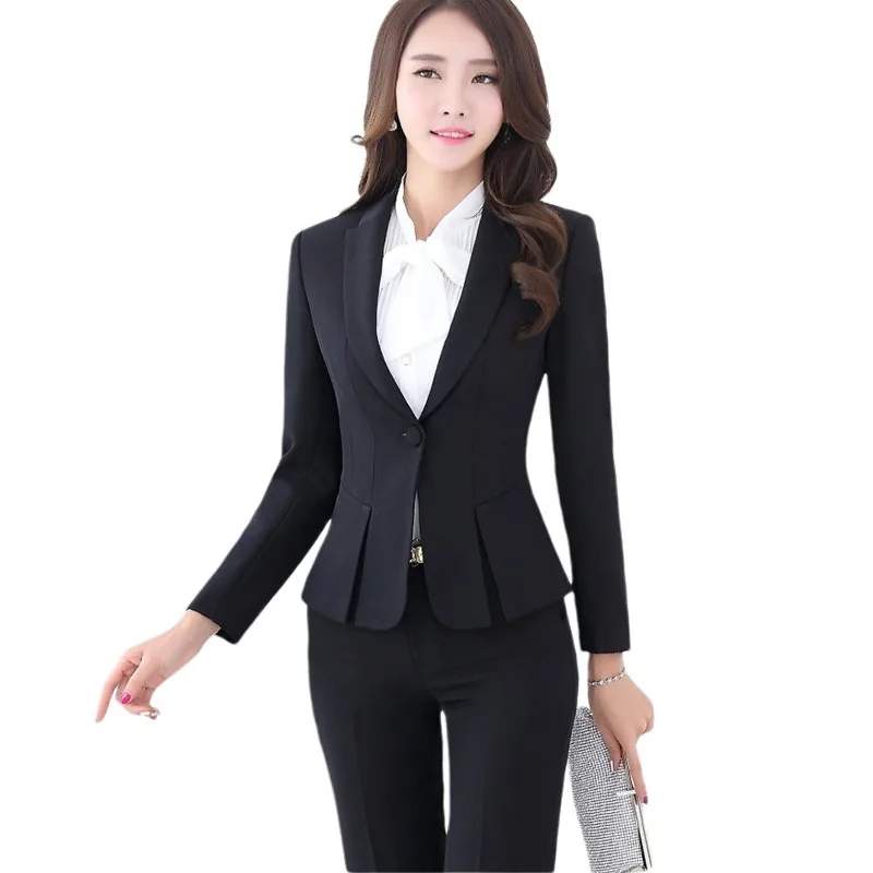 Women Formal Suit Office Lady Business Work Pants Suits Female 2 Piece Set Blazer Jackets Trousers Autumn Winter Large 4xl Xxxl Pant Suits Aliexpress