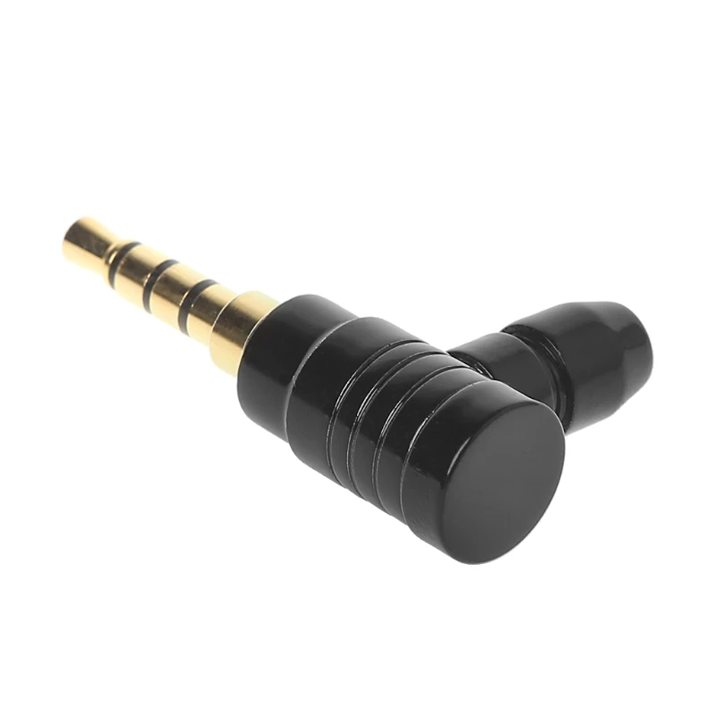 Conversor de adaptador estereofônico masculino da tomada 4 3.5mm do jack do ângulo direito de 90 graus