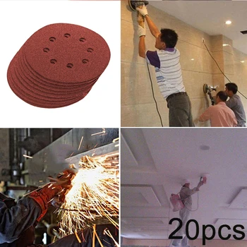 

5 Hook & Loop Round Sandpaper 60 Grit Discs Sanding Sheets Metal Polishing Set