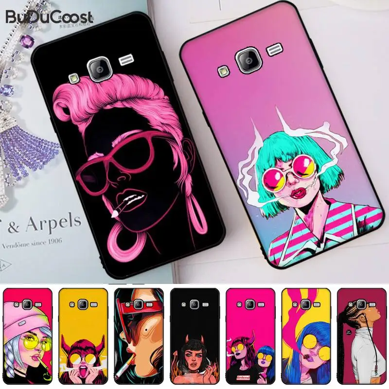 

Fashion bad girl Custom Soft Phone Case For Samsung Galaxy J7 J6 J8 J4 J4Plus J7 DUO J7NEO J2 J7 Prime