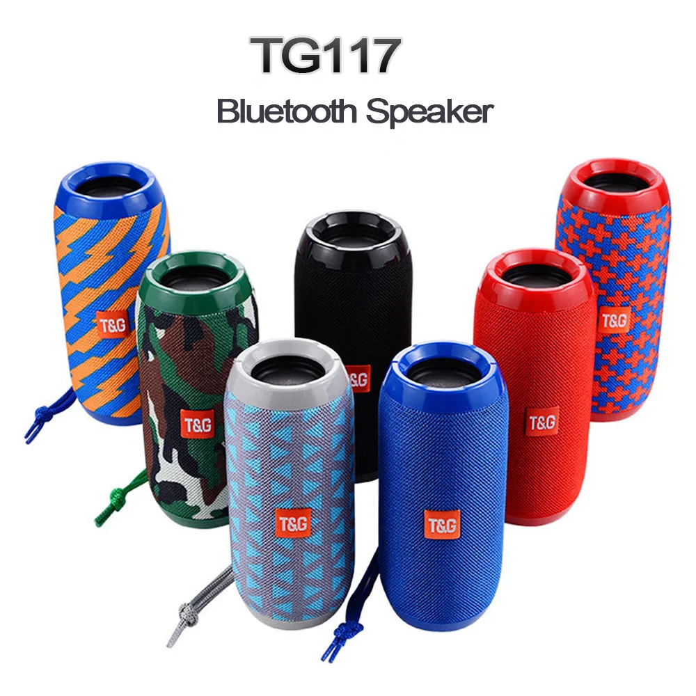 TG117 Portable Bluetooth Speaker Wireless Bass Column Waterproof Outdoor USB Speakers Support AUX TF Subwoofer Loudspeaker | Электроника