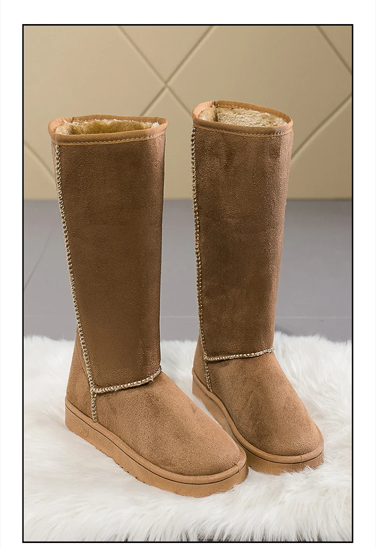 Foreign Trade Europe  America Classic Snow Boot Women Gaotong Snow Boots Female Russia 33 Centimeters Height Boots 41 Yards Code