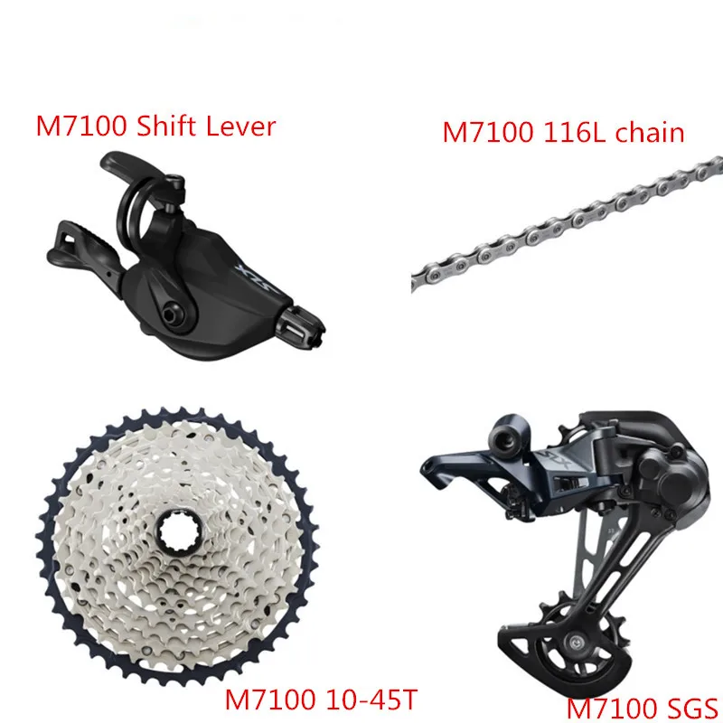 m7100 10-45T SHIMANO SLX M7100 4 шт. 1x12 12 Скоростей 10-51T набор групп SL+ RD+ CS+ HG M7100 переключения заднего переключателя кассета с цепью M7120 SGS 10-45T - Цвет: m7100 10-45T