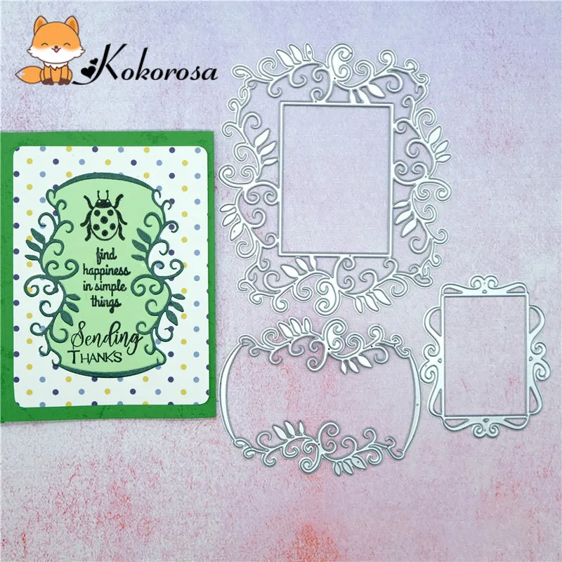 YaMinSanNiO Cutting Dies Metal Dies Three Frame Die Scrapbooking Album Card Making Embossing Stencil Diecuts Decoration