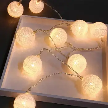 

Holiday Light String EU Plug 220V 3.7m 20 Cotton Wire Balls LED Light String Christmas Indoor Night Lamp Strip