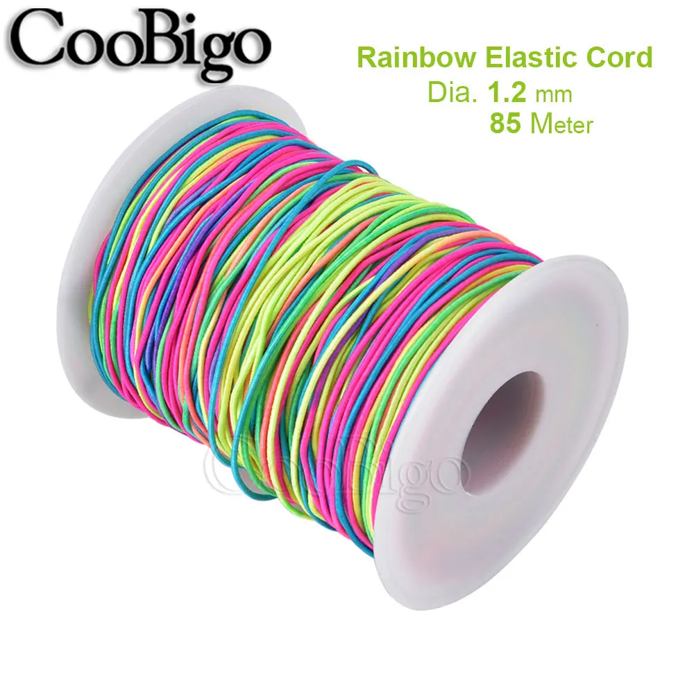 Rainbow Elastic Band Tape Braid Bracelet String Round Elastic