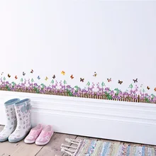 LA6022 стиль бабочка цветок Лаванда спальня гостиная плинтус внешней торговли водонепроницаемых съёмных