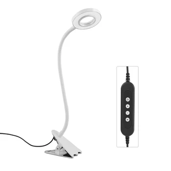 

7W USB Rechargeable Dorm Desk Office 11 Dimming LED Clip Light Bedroom Clamp 3 Modes Headboard Reading Lamp Flexible Gooseneck