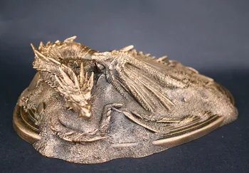 

[Funny] 20cm Lord of the Rings toy Smaug dragon resin figure statue toys Collection model Desktop Decor Decoration kids toy gift