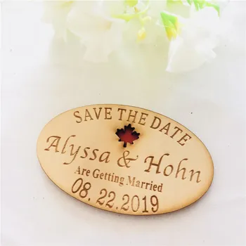 

Laser Cut Custom Engraved Wooden Magnet with Flower Envelope Wedding Engagement Party Favors Supplies Personalized Wedding Gifts