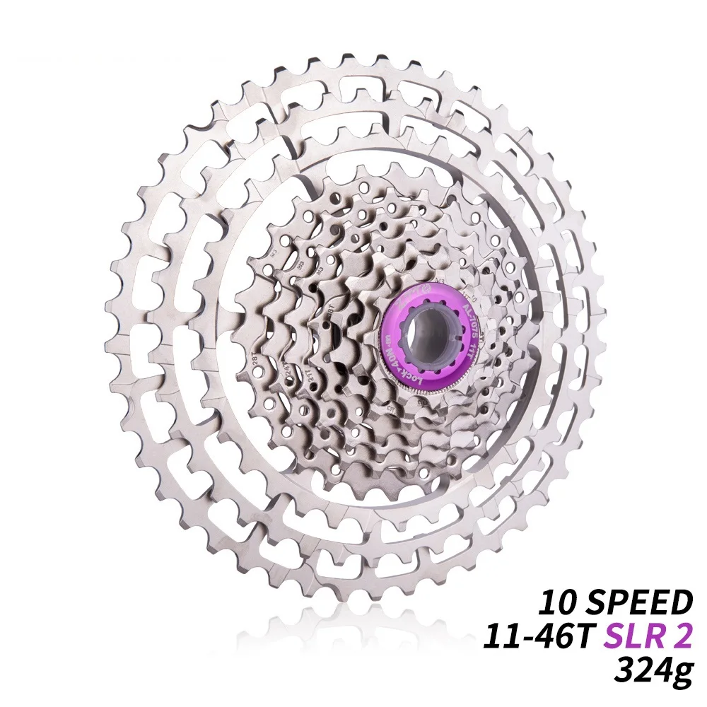 

MTB 10 Speed SLR2 Cassette 11-46T Wide Ratio CNC Ultralight Rainbow Silver Freewheel Mountain Bike 10V CNC K7 Sprocket for XX X0 X9 X7 M610 M781 M786