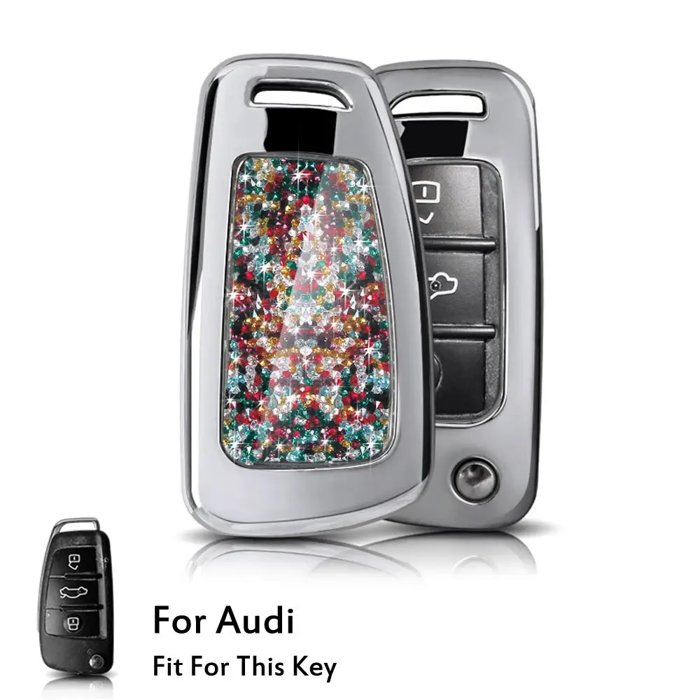 Option 2 Автомобильный Стайлинг 3BTN ключ чехол для Audi R8 A1 A3 A4 A5 A6 A7 A8 Q3 Q5 Q7 C5 C6 A4L A6L TT 2005-2013 брелок для ключей авто аксессуары - Название цвета: Option 2