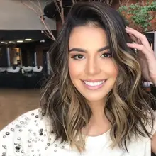 Градиент синтетические волосы парик средней длины волнистые женский костюм для косплея украшения