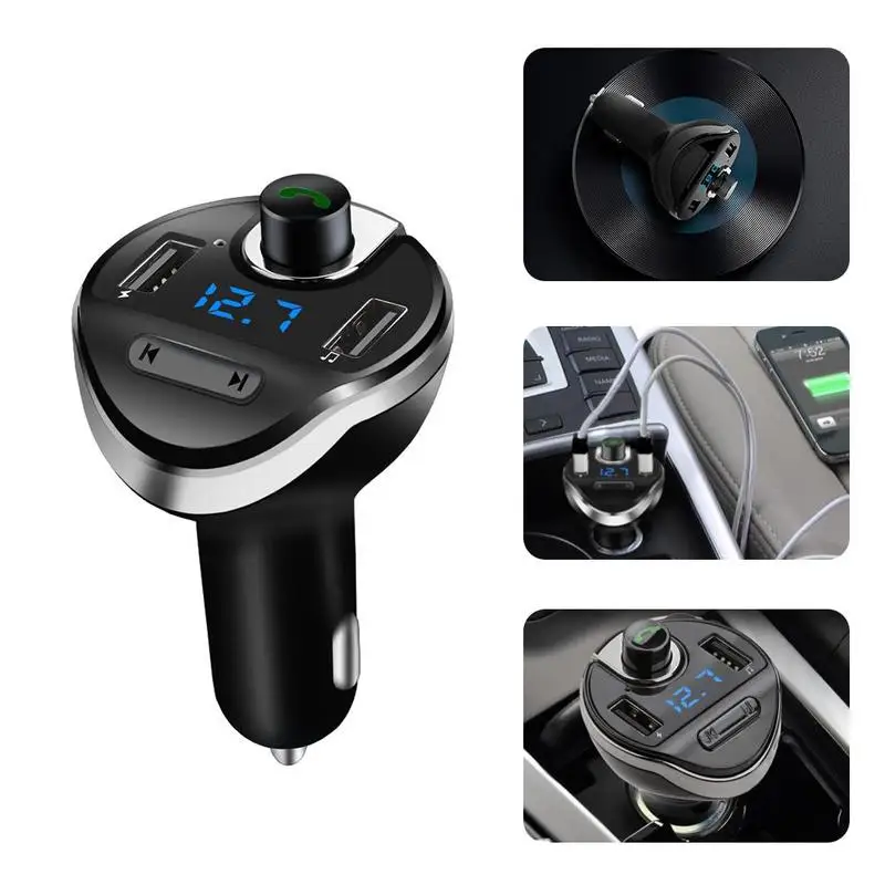 B9 USB Автомобильный MP3 беспроводной двойной USB Bluetooth MP3 автомобильный комплект Hands-free автомобильный Bluetooth fm-передатчик радио с микрофоном