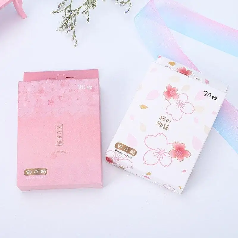 20 unids/caja de dibujos animados tirita la hemostasia vendas adhesivas transpirable Kawaii suministros de primeros auxilios para los niños