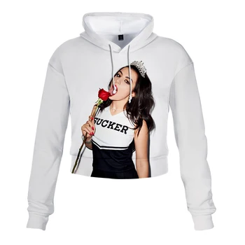 

Charli XCX Women Hoodies Crop Top Character Long Sleeve Ladies Hooded Pullover Summer Autumn Fashion Girl Sweatshirts Clothing