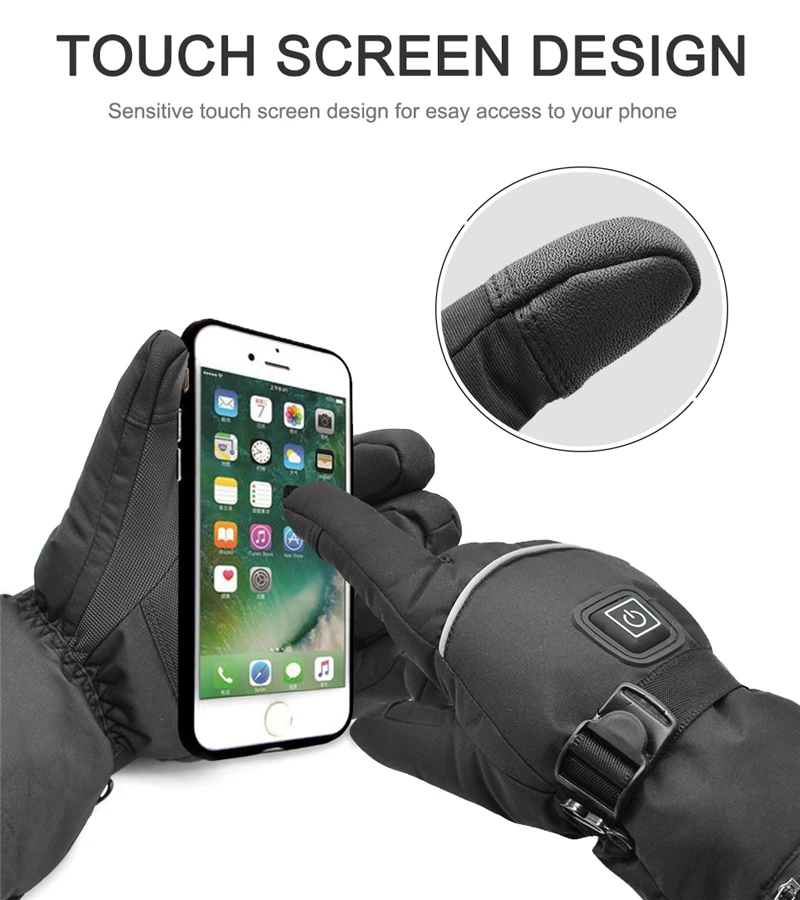 WOSAWE мотоциклетные водонепроницаемые перчатки с подогревом Guantes Moto сенсорный экран батарея питание Езда гоночные перчатки зимние Мотоциклетные Перчатки