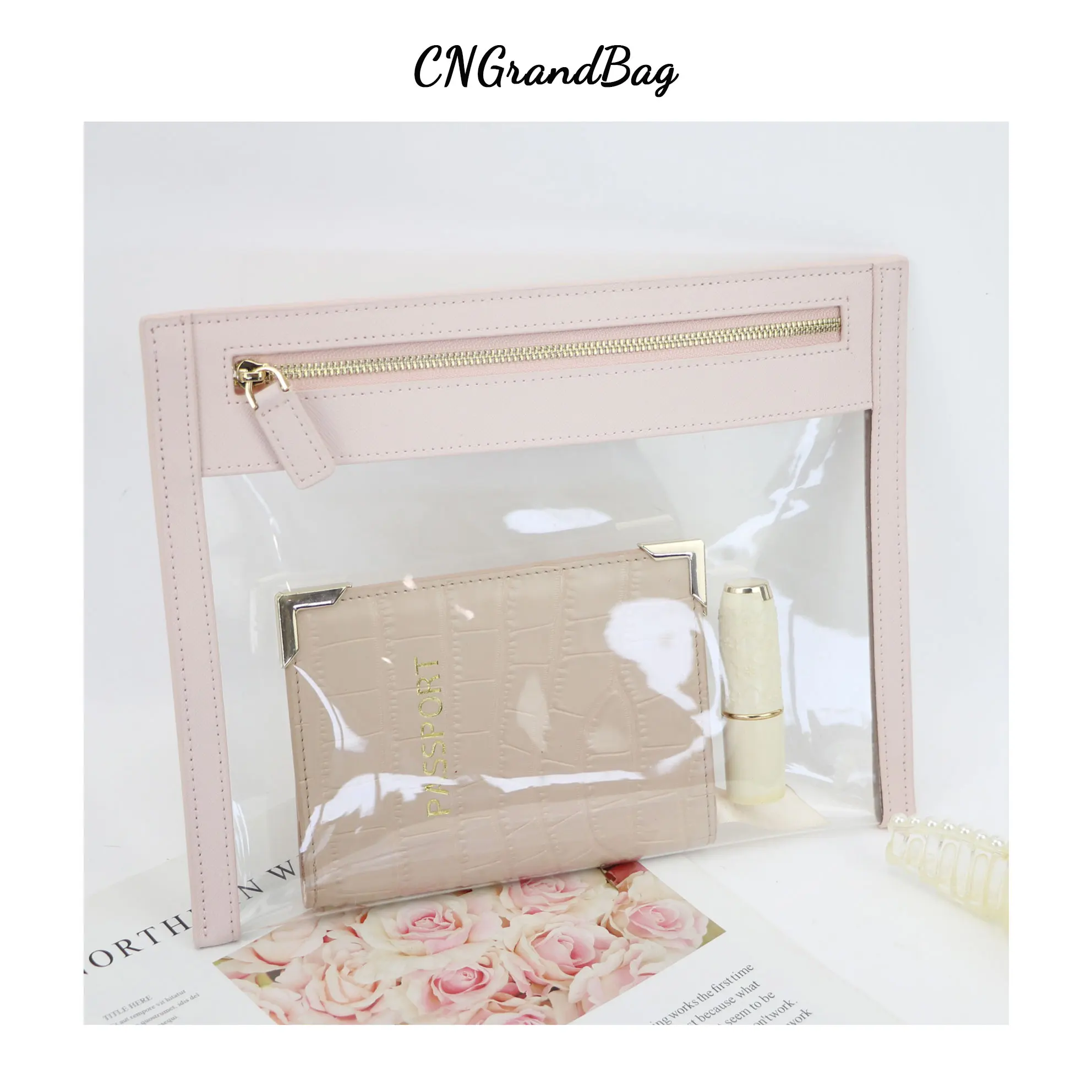 Personalized Crocodile Leather Women Travel Makeup Bags Clear TPU Travel Wash Bag Small PVC Pouch Clutch Bag makeup organizer cosmetic bag cosmetic storage bag toiletry bag makeup bag cosmetic case
