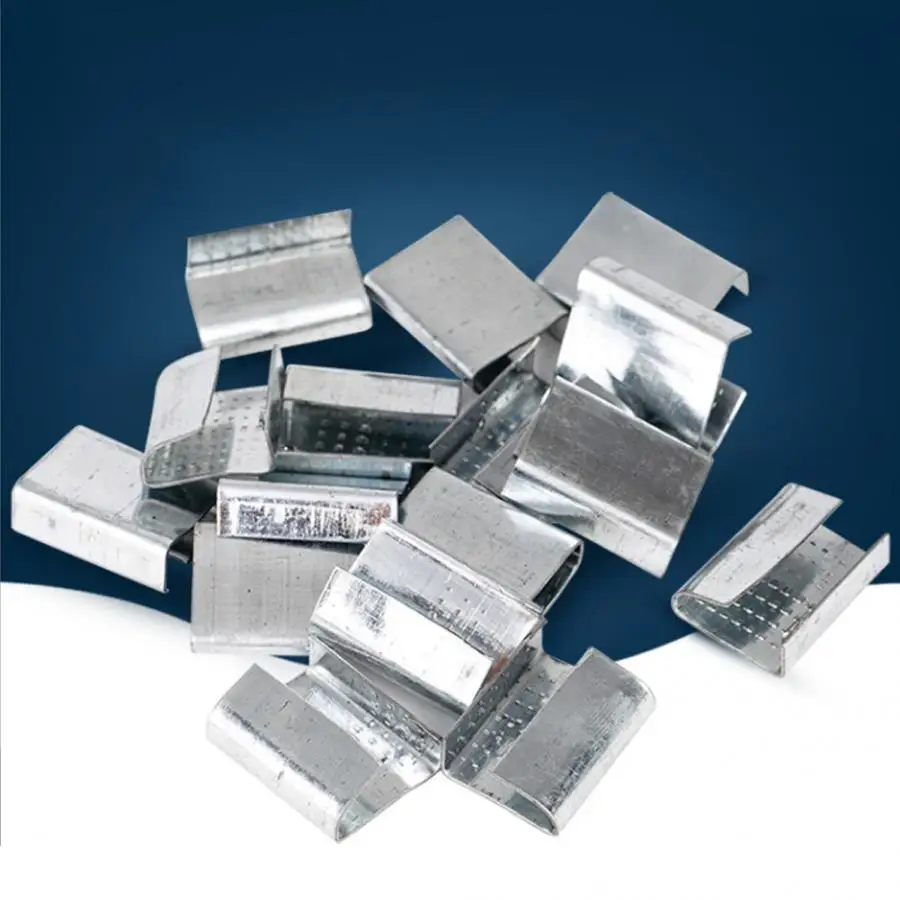 

400pcs Open Type Zinc Plated Steel Strapping Seals for 13-16mm Wide Strap lock hinge locks