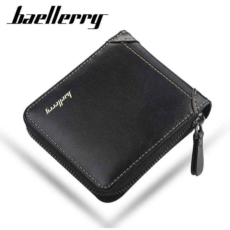 

2020 NEW Leather Zipper Men Wallets Short Desigh Classic Card Holder High Quality Male Purse Vintage Coin Holder Men Wallets