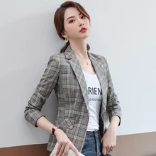 ##Special Price Small suit female autumn newfashion temperament commute one button slim suit jacket long-sleeved woolen shirt plaid short blazer ##Special Price Small suit female autumn newfashion temperament commute one button slim suit jacket long-sleeved woolen shirt plaid short blazer