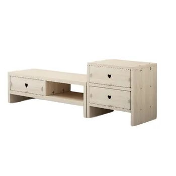 

Computer Monitor Increased Shelf Desktop Keyboard Storage Rack Bookshelf black/brown