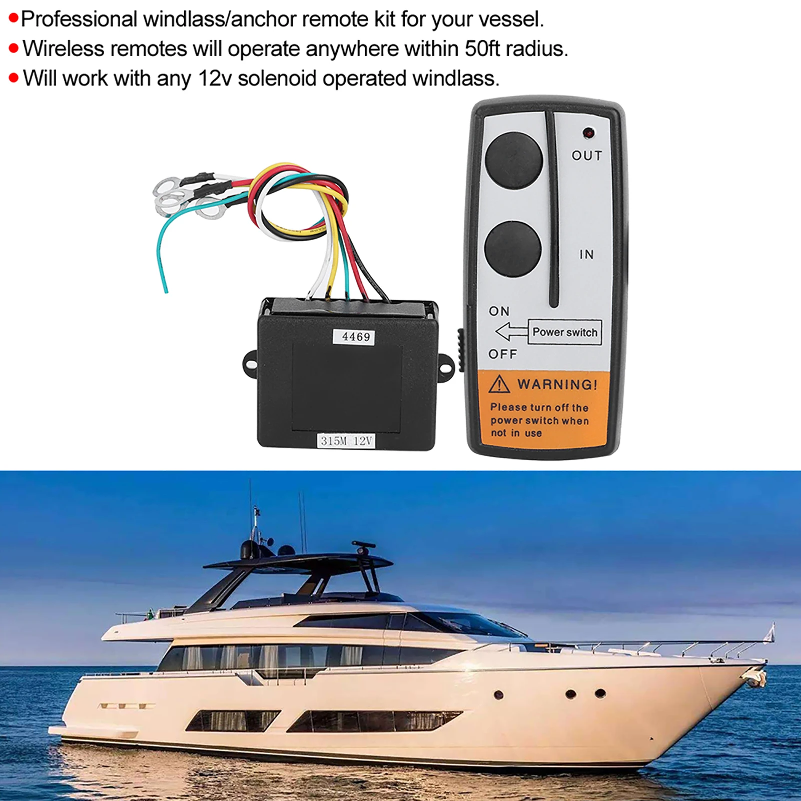 Anchor Controller Anchor Remote Windlass Wireless Trim Controller