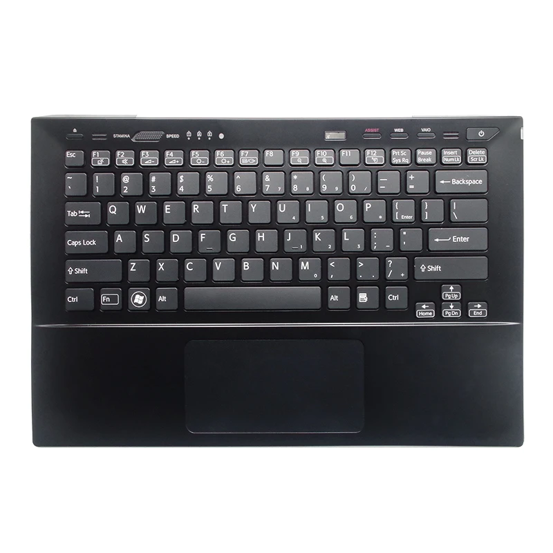 GZEELE для sony vaio SVS13A SVS131 SVS131A SVS13A2S1 SVS131A11T SVS13 Упор для рук верхняя крышка клавиатура ободок тачпад C чехол - Цвет: black