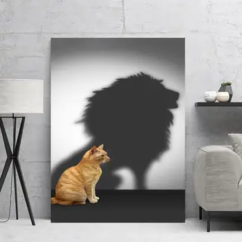 

HD Print Lion Cat Reflection Landscape Nordic Home Decor Modular Picture Wall Art Canvas Painting Poster Kid Bedroom Wall Decor